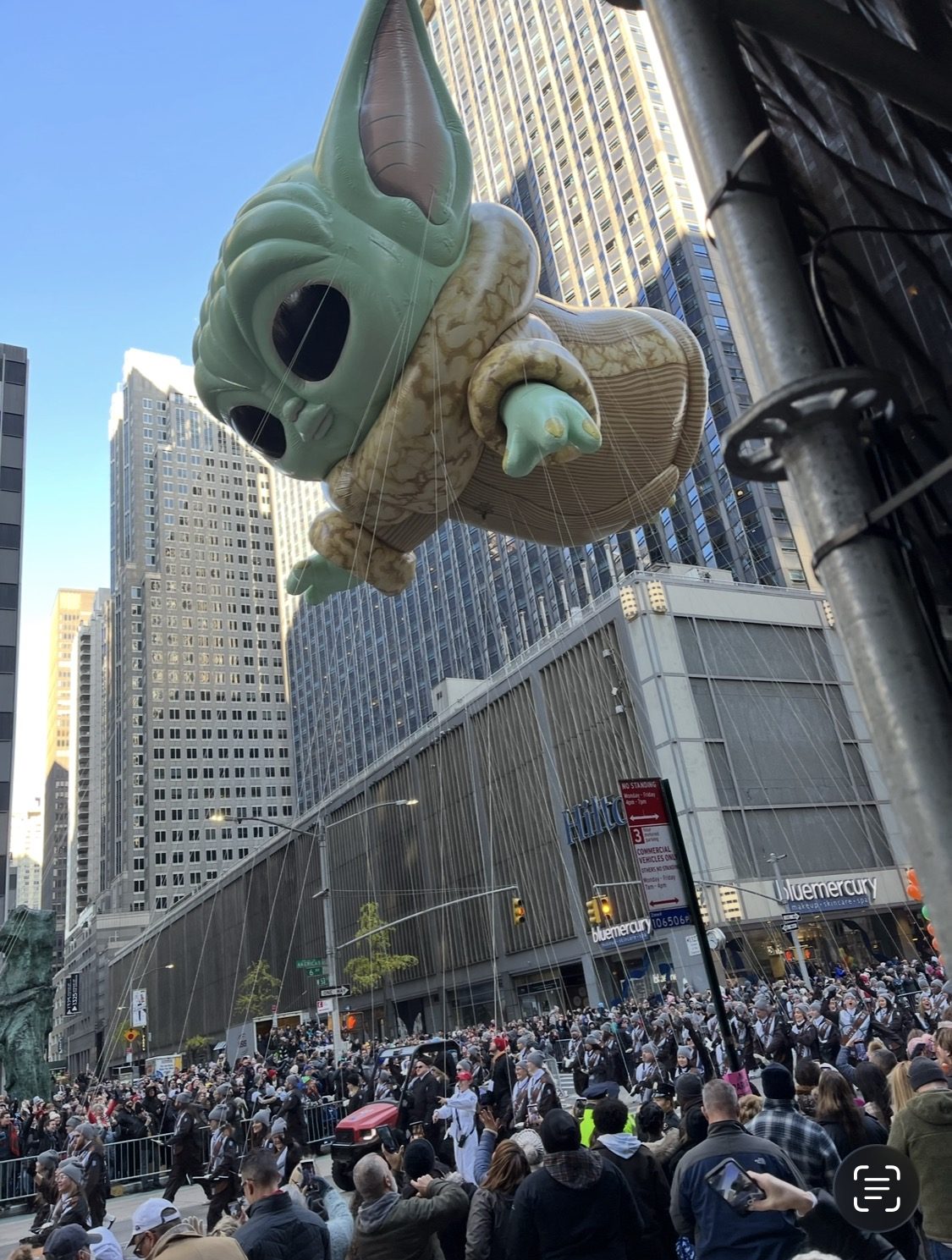 Macy's Thanksgiving Day Parade balloon over 6th Avenue