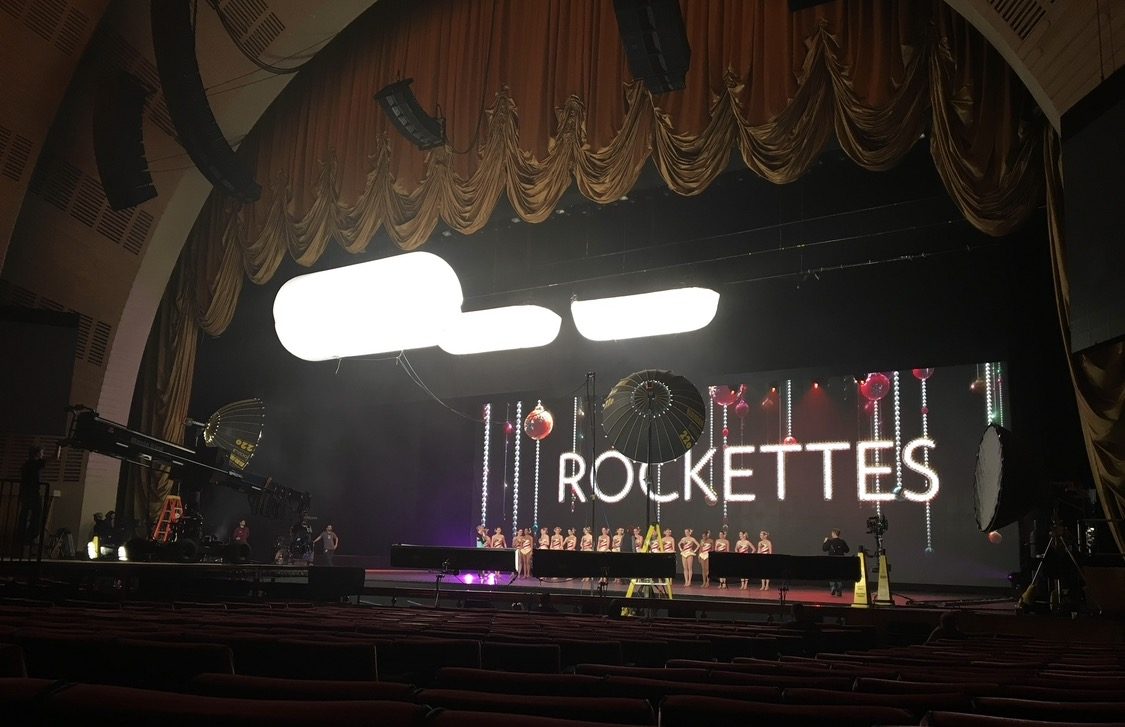 Radio City Rockettes rehearsing onstage